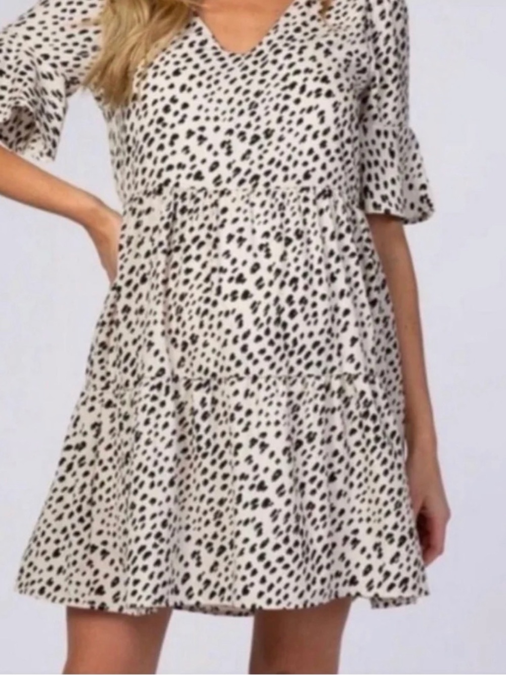 Women’s Black and White dot Print dress